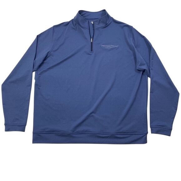 Peter Millar Sweatshirt Mens XL Blue Perth Melange Performance 1/4 Zip Golf LOGO - Picture 1 of 11
